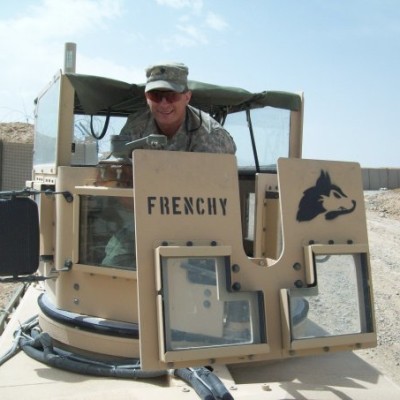 Frenchy in turret in Afghanistan 2009